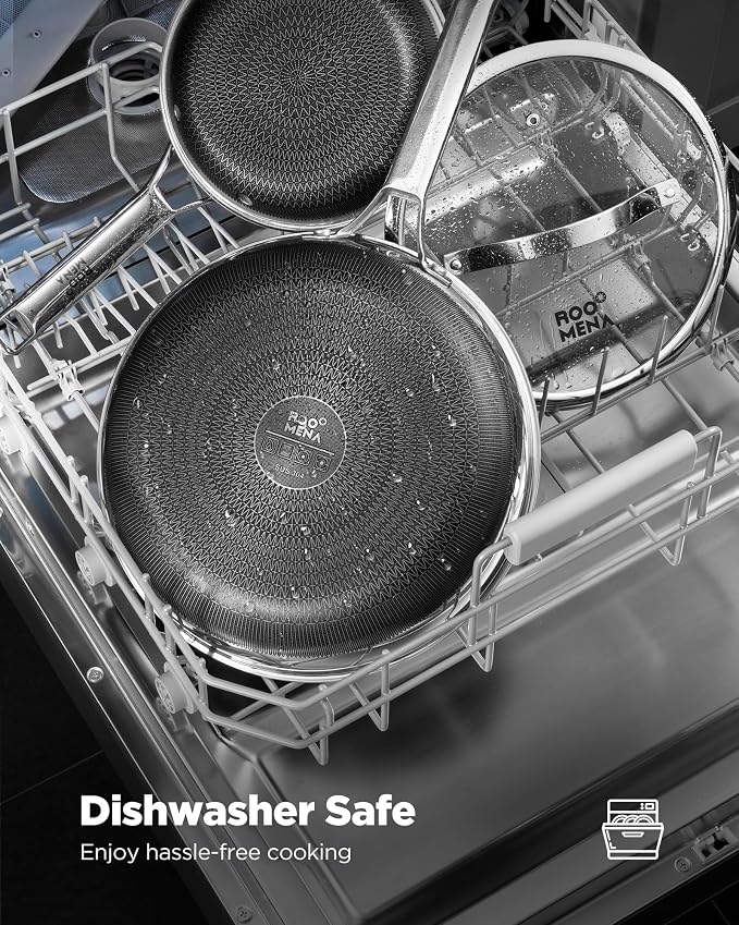 Pots and Pans Set Hybrid Stainless Steel, Dishwasher & Oven Safe, Metal Utensil - Image 8