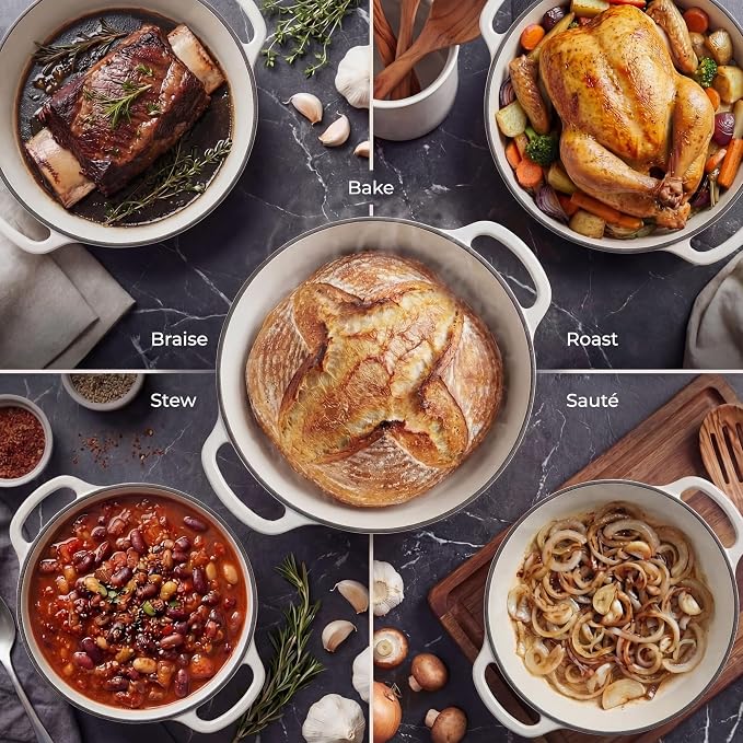 Zulay Kitchen 6 Quart Enameled Cast Iron Dutch Oven Pot - Image 3