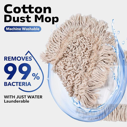 Matthew Cleaning 36'' Cotton Dust Mop Refill Washable Thick Tufted Replacement - Image 3