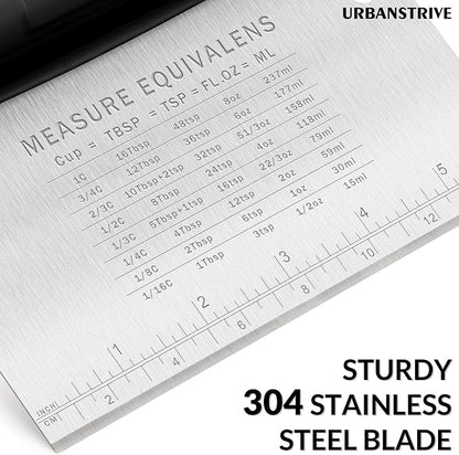 Urbanstrive Bench Scraper for Baking, Stainless Steel Dough Cutter and Scraper - Image 5