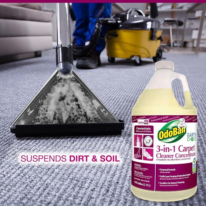 OdoBan Professional Series 3-in-1 Carpet Cleaner Concentrate, Made in the USA - Image 3