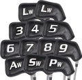 CHAMPKEY Premium Golf Club Covers for Men 12 Pack - Comfortable Polyurethane Golf Iron Covers - Ideal Golf Head Covers for Clubs