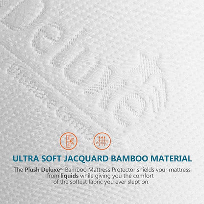 PlushDeluxe Premium Viscose Mattress Protector – Cal-King Size, Waterproof - Image 2