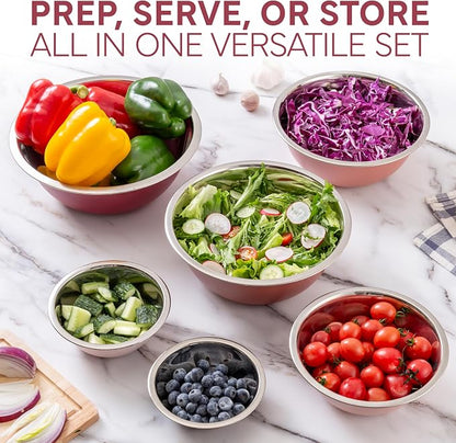 COOK WITH COLOR Stainless Steel Mixing Bowls Set - Image 3