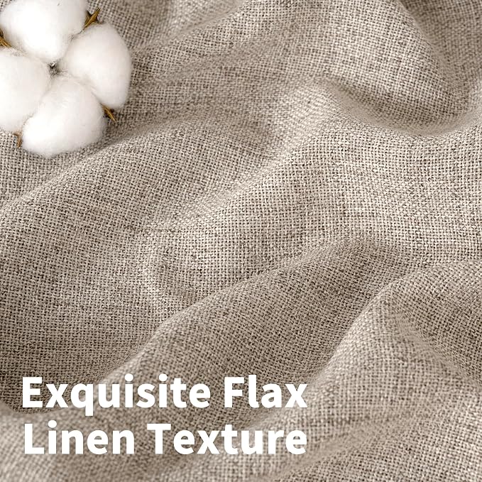 YoungsTex Dark Oatmeal Linen Curtains 63 Inch Length - Image 5