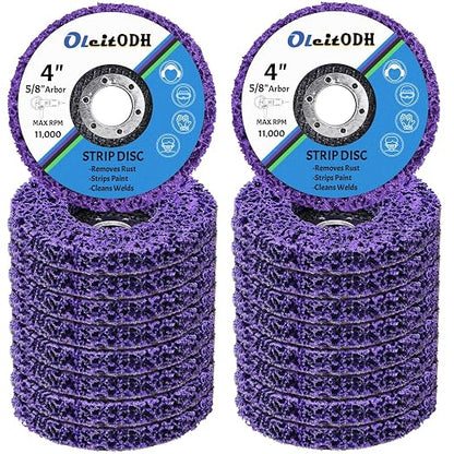 20 Pcs 4" x 5/8" Strip Discs Bulk, Paint Stripping and Rust Removal Wheels by Oleitodh