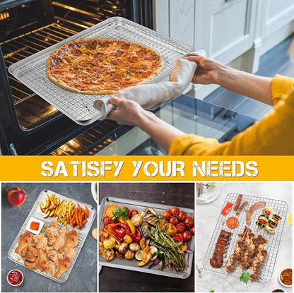 P&P CHEF 16 Inch Baking Sheet and Rack Set, Stainless Steel Cookie Sheets Oven - Image 7