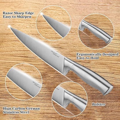 Marco Almond MA22 Knife Sets, 19 Pieces Stainless Steel Hollow Handle Kitchen - Image 3