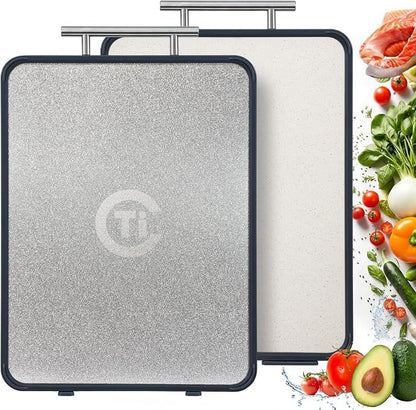 Titanium Cutting Board for Kitchen- Double Sided Chopping Board by HealthyCookingHappyLiving