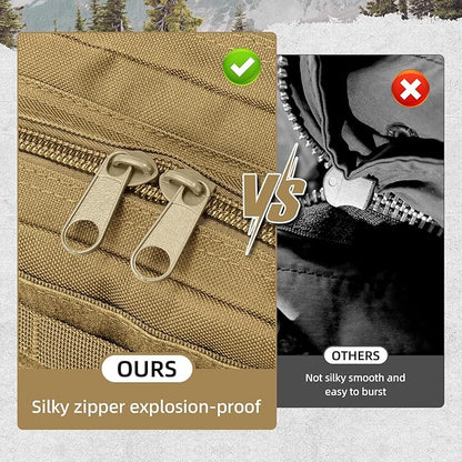 Small Military Tactical Backpack, 30L Tactical Assault Bag for Men, Army Assault Rucksack GYM Hiking Backpack Bug Out Bag Khaki