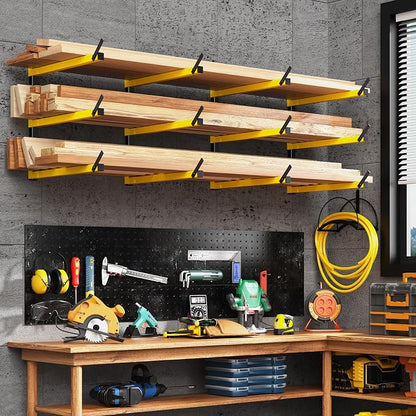 GREENER Lumber Storage Rack Folding Wood Storage Racks Wall-Mounted Metal Racks - Image 7