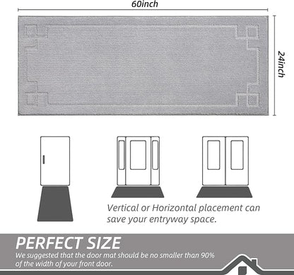 BEQHAUSE Door Mat 24" x 60", Non-Slip Door Mats Indoor Entryway Rugs Washable - Image 2