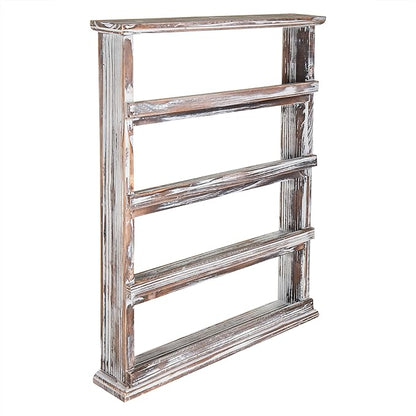 MyGift Wooden Spice Rack Wall Mount, Hanging 4 Tier Seasoning Jar Shelf - Image 7
