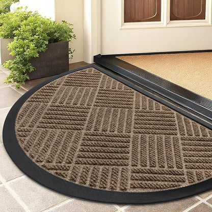 Smiry Half Circle Front Door Mat Outside Entrance, Heavy Duty Outdoor Indoor by Smiry