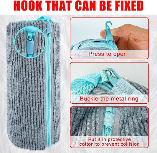 XXL Shoe Washing Machine Bag - 2-Pack Reusable Shoe Cleaning Bags, 360° Deep Clean for Tennis Shoes, Sneakers and Slippers, Includes 2 Shoe Storage Dust Bags (Gray)