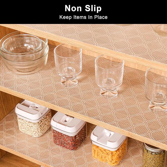 Cooyes Shelf Liner for Kitchen Cabinets Waterproof Kitchen Cupboard Liner - Image 3