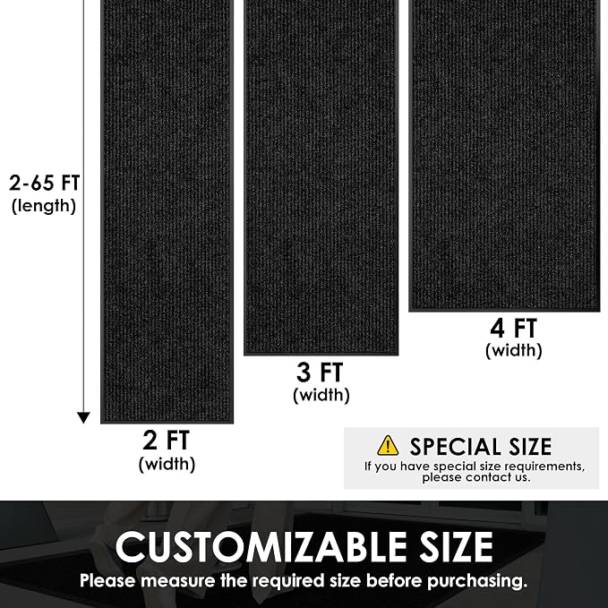 2′ x 35′ Front Door Mat Indoor Outdoor Entrance, Commercial Floor Mat Heavy - Image 2