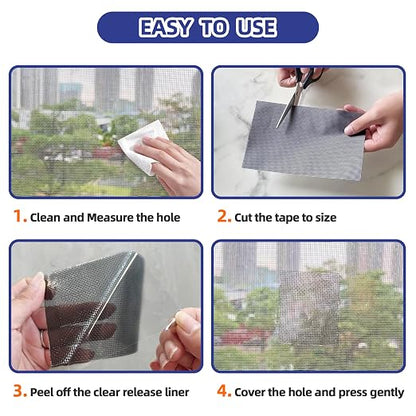 KING MOUNTAIN 10 Sheets Black Window Repair Patches, 58 in Repair Kit - Image 4
