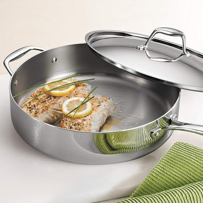 Tramontina Signature Tri-Ply Clad Stainless Steel 6-Quart Saute Pan - Image 3