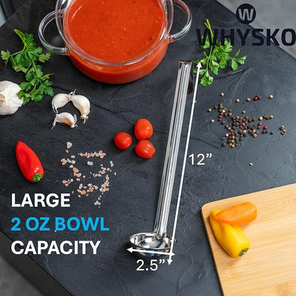 Whysko Soup Ladle Stainless Steel, 2 oz Metal Ladle Spoon, Rustproof Heat - Image 2