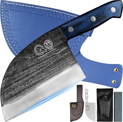 XYJ Authentic Since 1986, Ancient Forged Butcher Knives, Serbian Chef Knife by XYJ