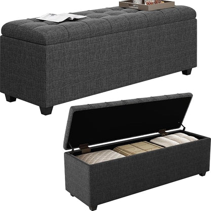 Ottoman with Storage 38 inches, Furniture End of Bed Storage Benches, Long - Image 8