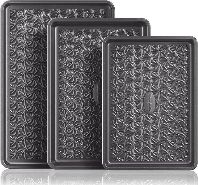 HONGBAKE Nonstick Baking Sheet Pan Set of 3, Cookie Sheets by HONGBAKE