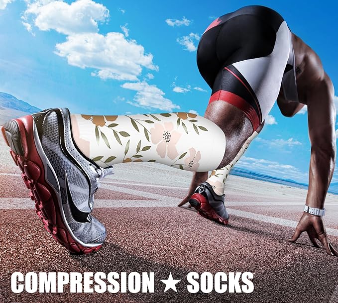 CHARMKING Compression Socks for Women & Men Circulation (3 Pairs) 15-20 mmHg is Best Support for Athletic Running Cycling