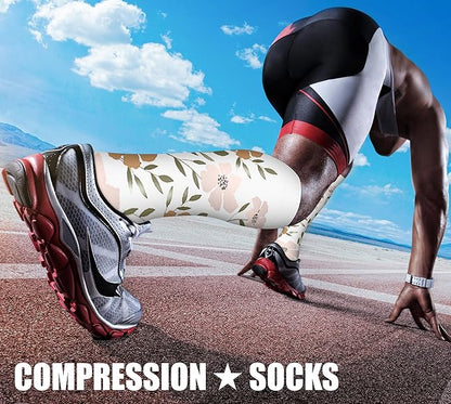 CHARMKING Compression Socks for Women & Men Circulation (3 Pairs) 15-20 mmHg is Best Support for Athletic Running Cycling