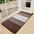 Kitinjoy Indoor Outdoor Door Mat, 71x24 Non-Slip Absorbent Dirt Trapper, Low-Profile Washable Inside Entrance Front Floor Mat, Sturdy Soft Entry Doormats for Entryway, Brown