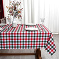 Classic Gingham Buffalo Xmas Tablecloth Fabric - Oblong 58x144 Inch Water Proof Checkered Table Cloth for Indoor Outdoor - Red Christmas Plaid Table Cover for Christmas, Holiday, New Year