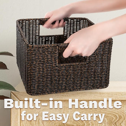 myHomeBody Wicker Storage Basket, Storage Cubes, Woven Baskets - Image 4