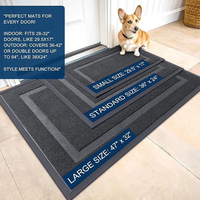 OLANLY Front Door Mat Indoor Outdoor Entrance, Waterproof All-Season, - Image 3