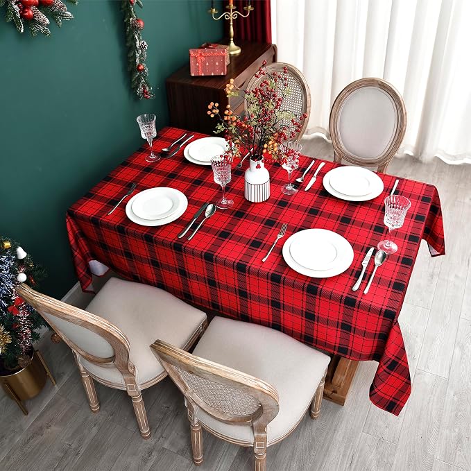 Gingham Xmas Tablecloth Fabric - Image 8