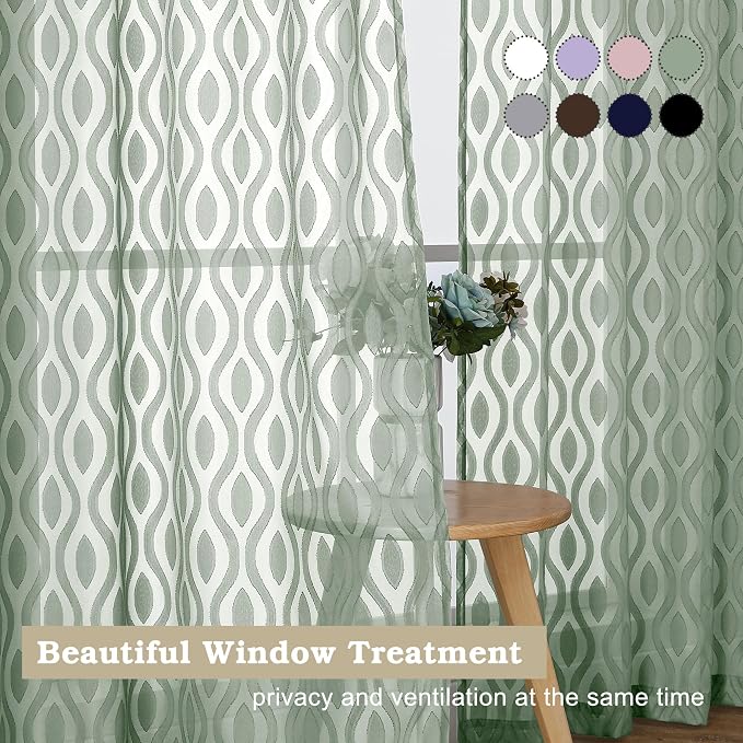 Aiyufeng Sheer Curtains 96 Inches Long - Image 7