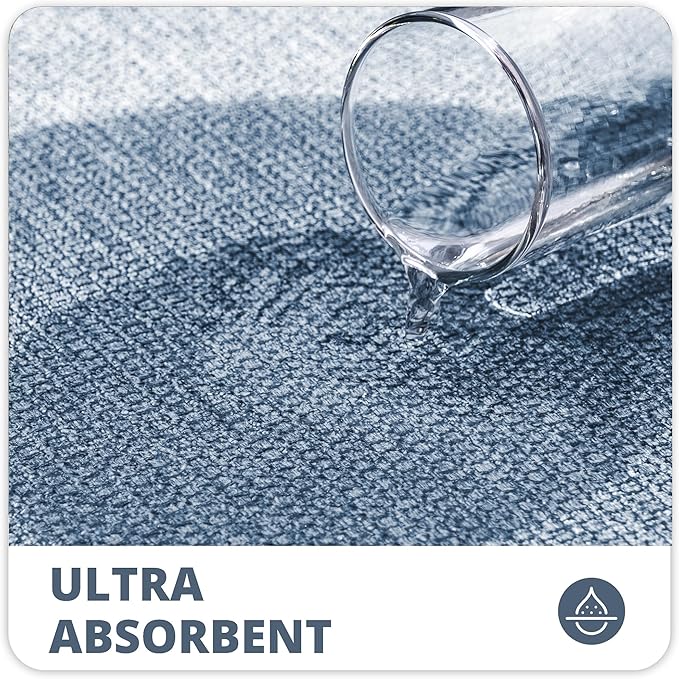 Bath Mat,Ultra Thin Bathroom Runner Rugs,Large Bath Mats for Bathroom,Quick Dry,Non-Slip,Machine Washable,Low Pile,Bath Rug,Shower Outside,Sink,Home Decor Accessories.Blue,1'5"x2'11"（17x35inch）