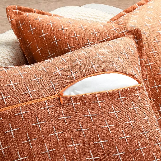 ZWJD Fall Pillow Covers 18x18 Set of 2 Soft Polyester Textured Pillow Covers - Image 3