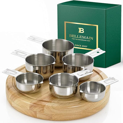 Bellemain One-Piece Stainless Steel Measuring Cups Set of 6 – Nesting Metal by Bellemain