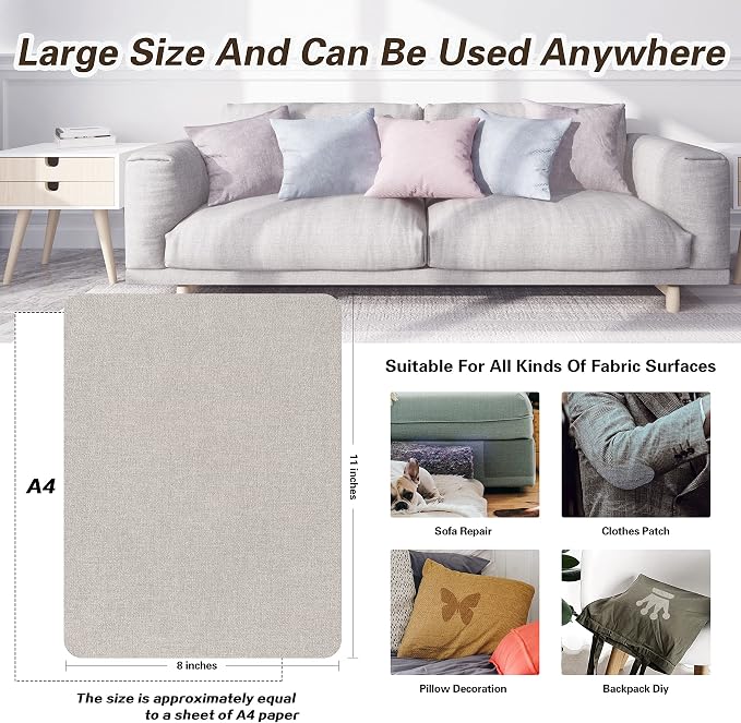 Fine Linen Repair Patches, Self-Adhesive Linen Fabric Patches, 8X11 inch Extra - Image 4