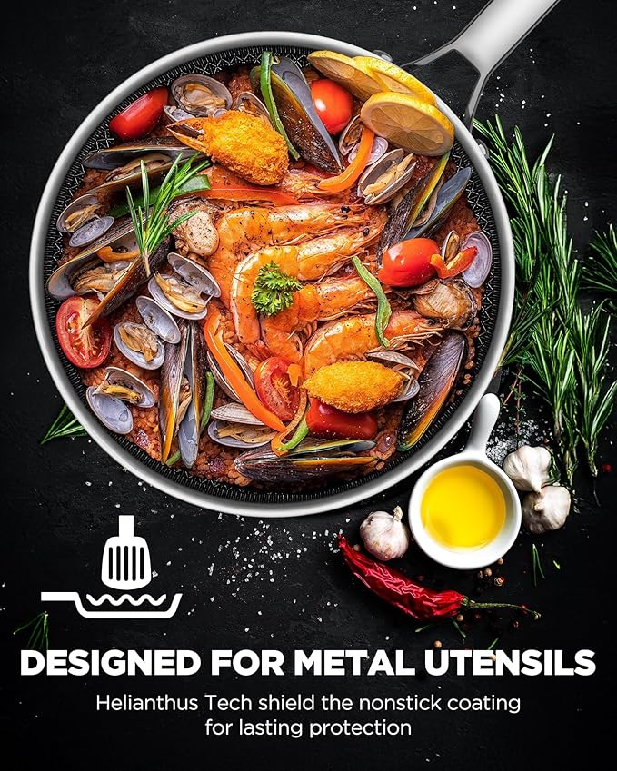 Nonstick Sauce Pan with Lid, Non-Toxic Tri-Ply Hybrid Ceramic Saucepan - Image 6