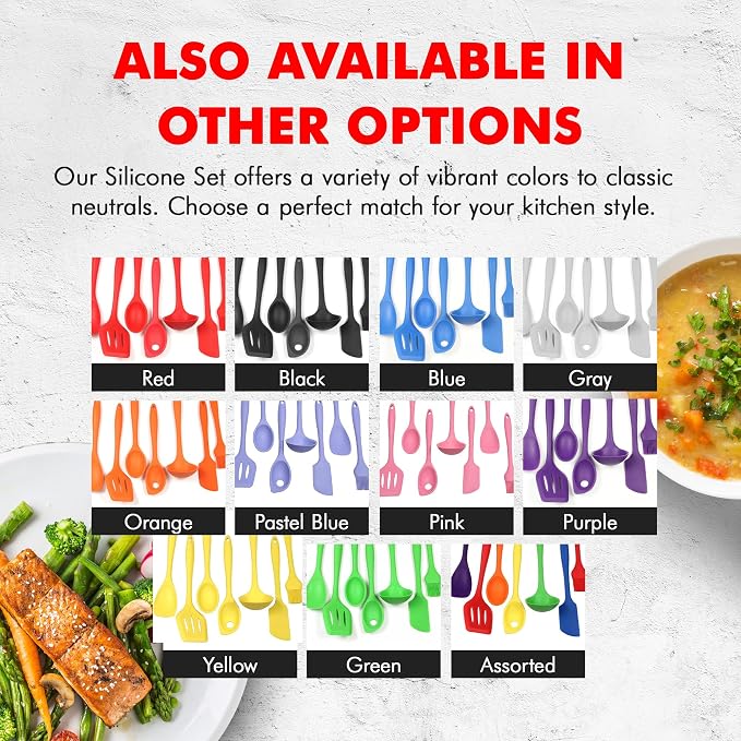 Chef Craft 42077 7 Piece Silicone Kitchen Tool and Utensil Set - Image 7