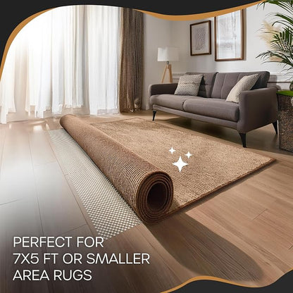 Nevlers 5'x7' White Anti Slip Rug Mat Non Skid Design | PVC Non Slip Rug Pads | - Image 9