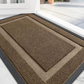 OLANLY Front Door Mat Indoor Outdoor Entrance, Waterproof All-Season, All-Weather Doormat, Sturdy Natural Rubber, Fade Resistant, Low Profile, Easy Clean Patio Porch Entryway Mat, 36x24, Brown