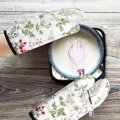 Floral Oven Mitts and Pot Holders Sets Wildflower Oven Gloves Heat Resistant 4 - Image 7