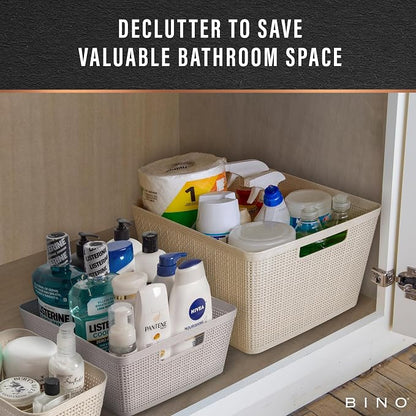 BINO Woven Plastic Basket | Large, Space-Saving Storage, Stylish Design | - Image 6
