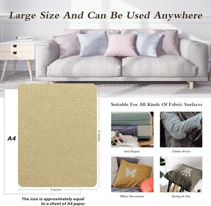 KING MOUNTAIN Coarse Linen Repair Patches, Self-Adhesive Linen Fabric Patches - Image 3