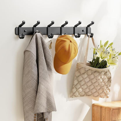 Coat Rack Wall Mounted Heavy-Duty: Metal Coat Hanger 6 Hooks - Image 5