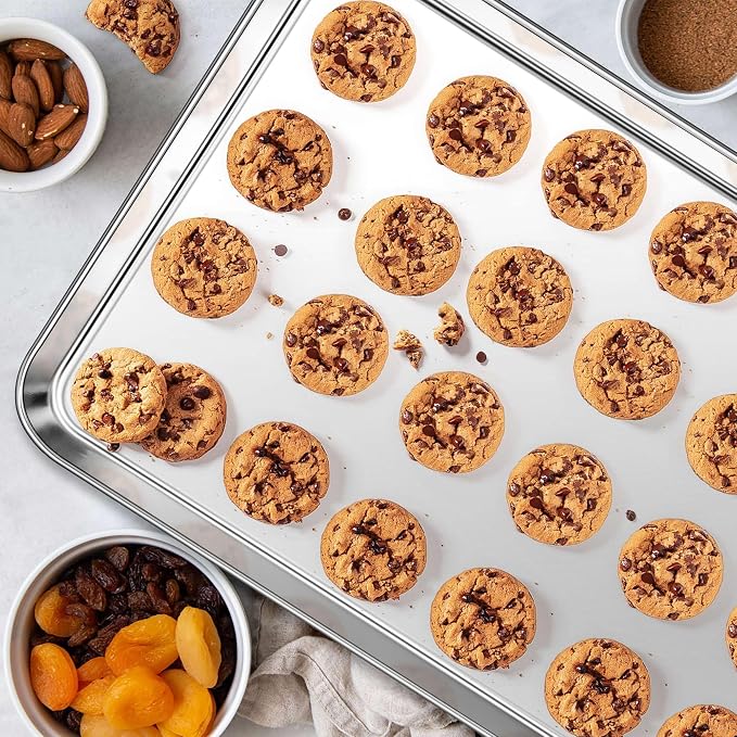 Homikit Baking Pan Sheet Set of 2, Stainless Steel Cookie Sheets Tray - Image 5