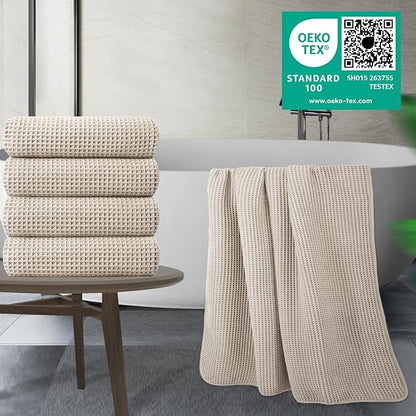 POLYTE Microfiber Oversize Quick Dry Lint Free Bath Towel, 60 x 30 in, 4 Pack - Image 5