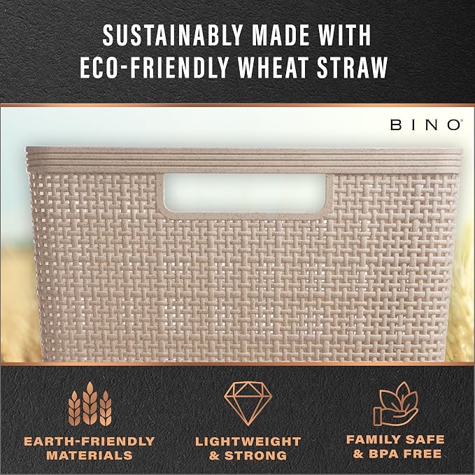 BINO - Woven Plastic Basket, The Jute Collection, Home Organization, - Image 8